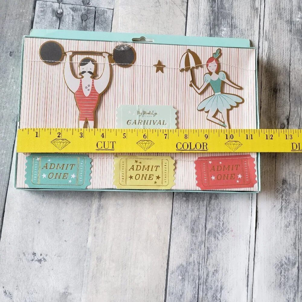 NWT – Circus Carnival Friends and Ticket Banner Set 6ft. ea.